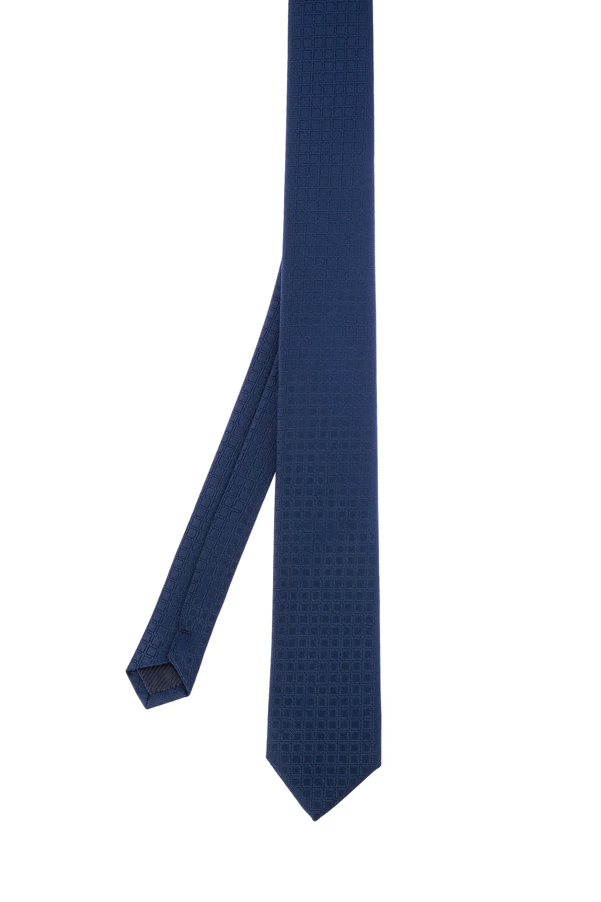 Casual 2.5-inch Slim Black Tie, Navy 46