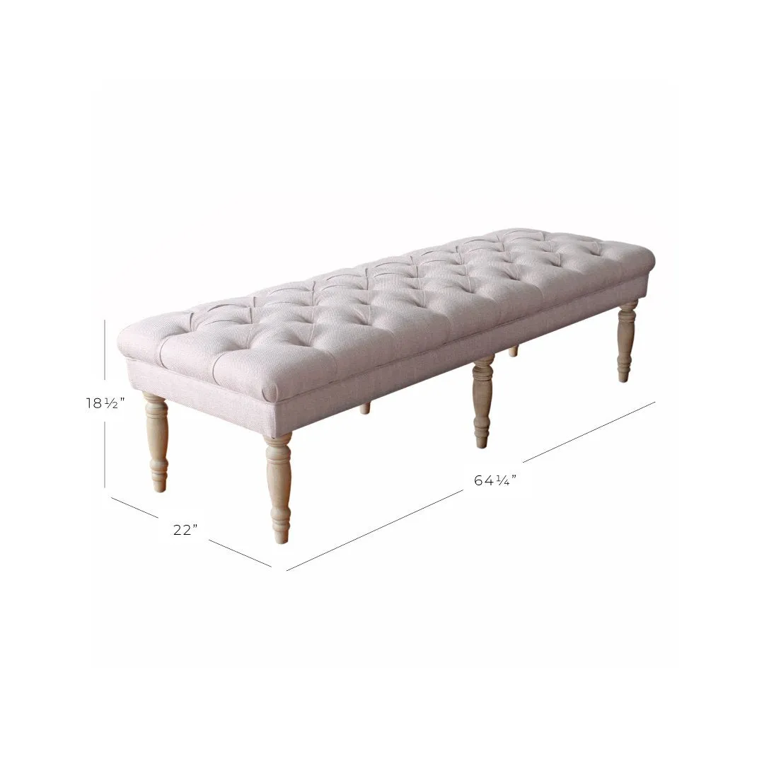Classic Tufted Bench - Natural