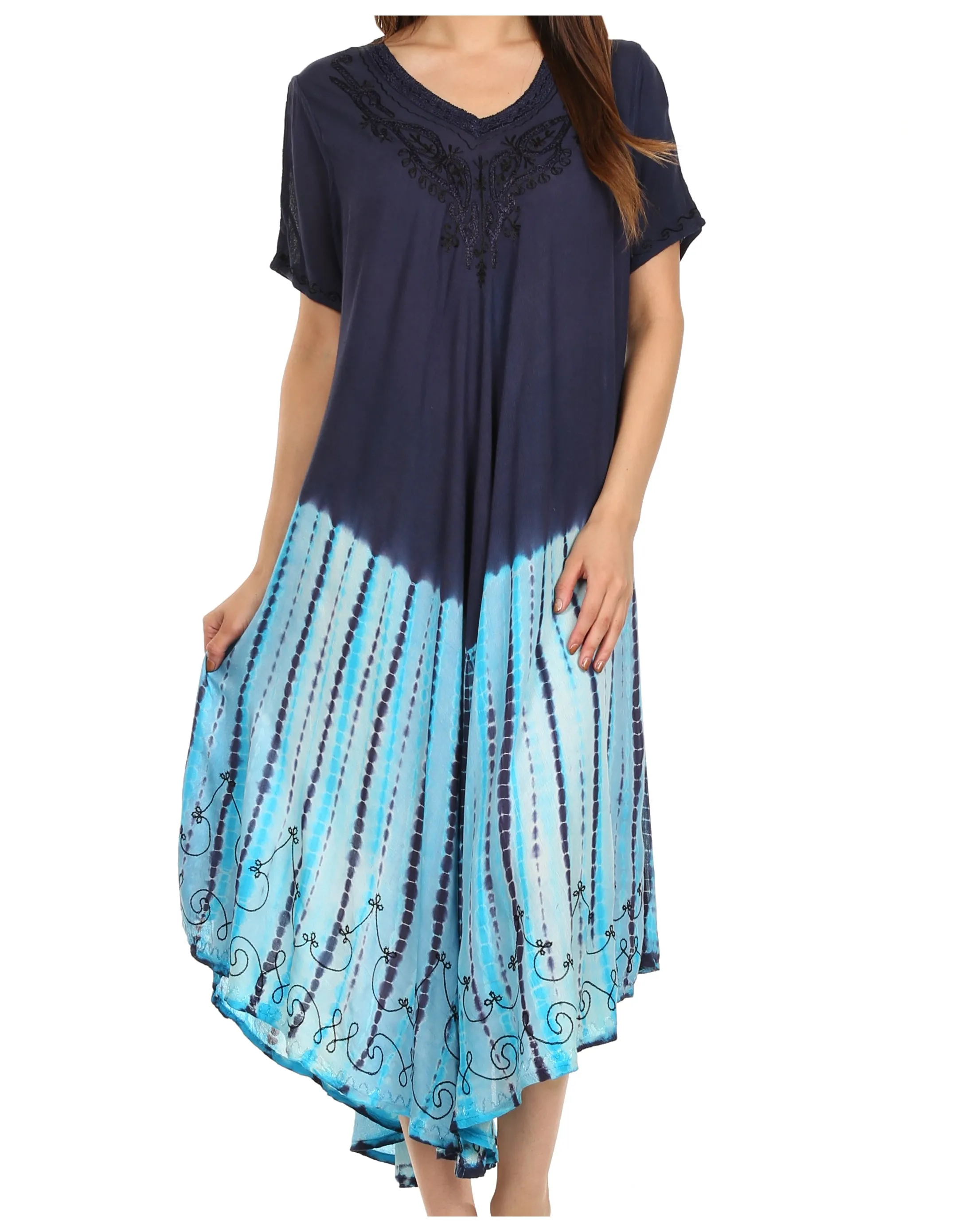 Sakkas Viveka Embroidered Caftan Dress