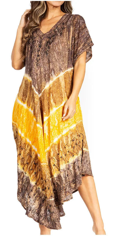Sakkas Viveka Embroidered Caftan Dress