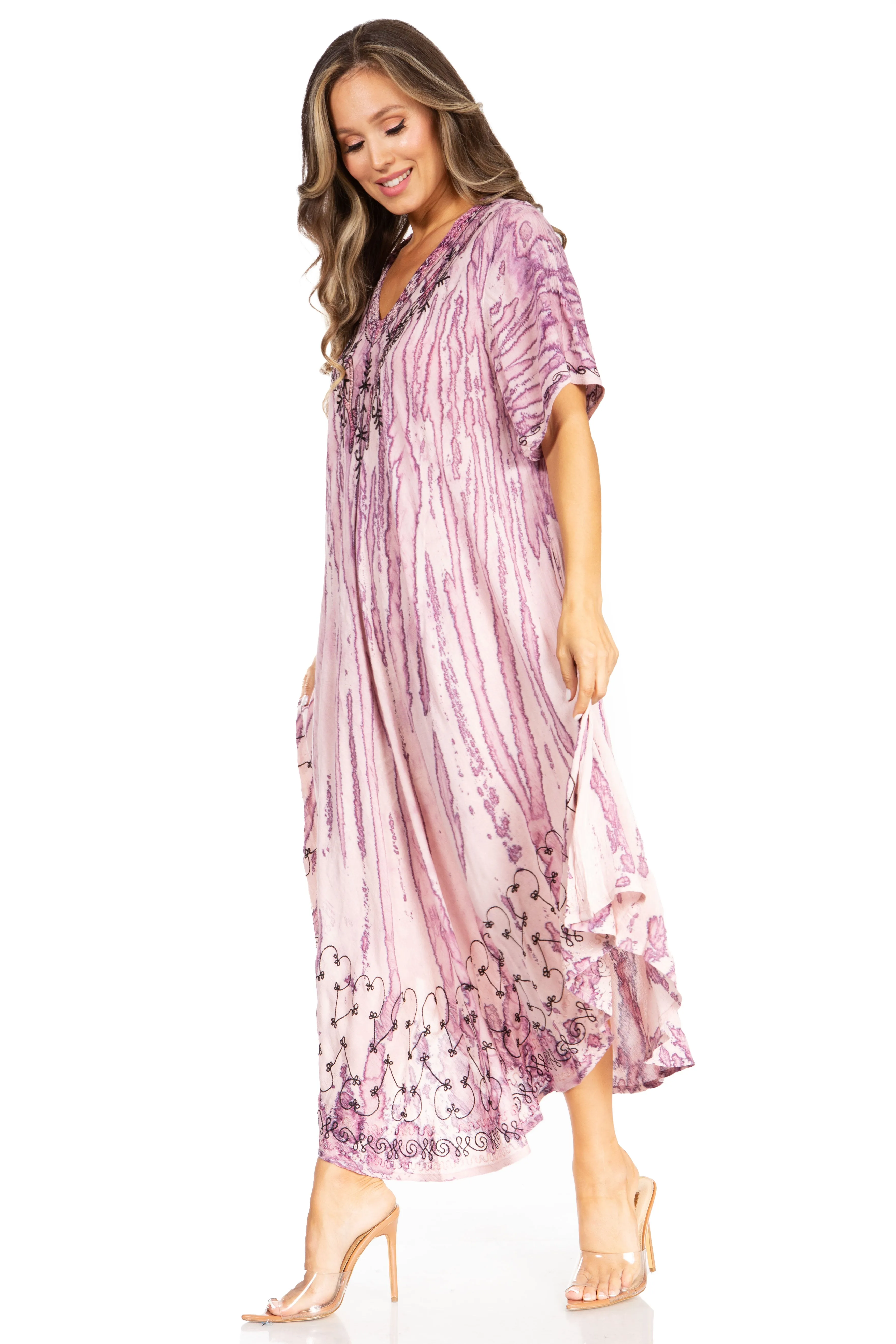 Sakkas Viveka Embroidered Caftan Dress
