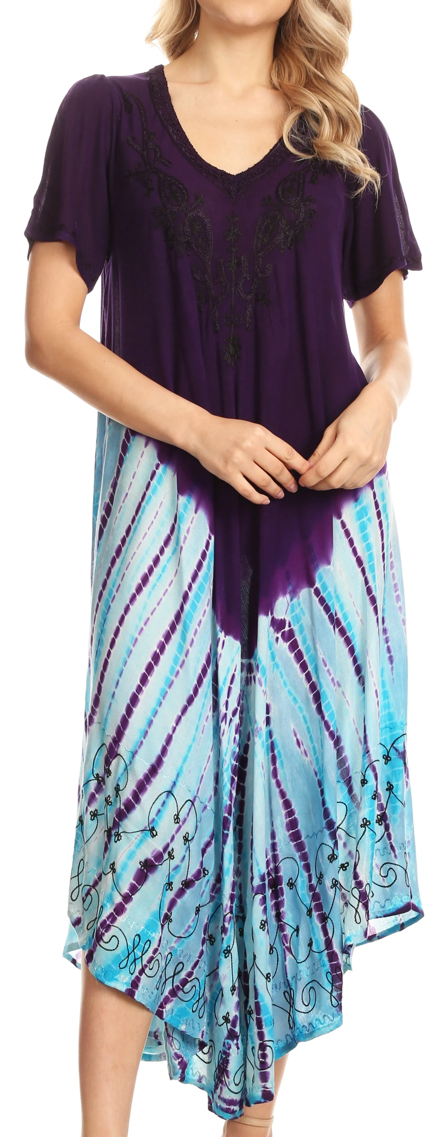 Sakkas Viveka Embroidered Caftan Dress