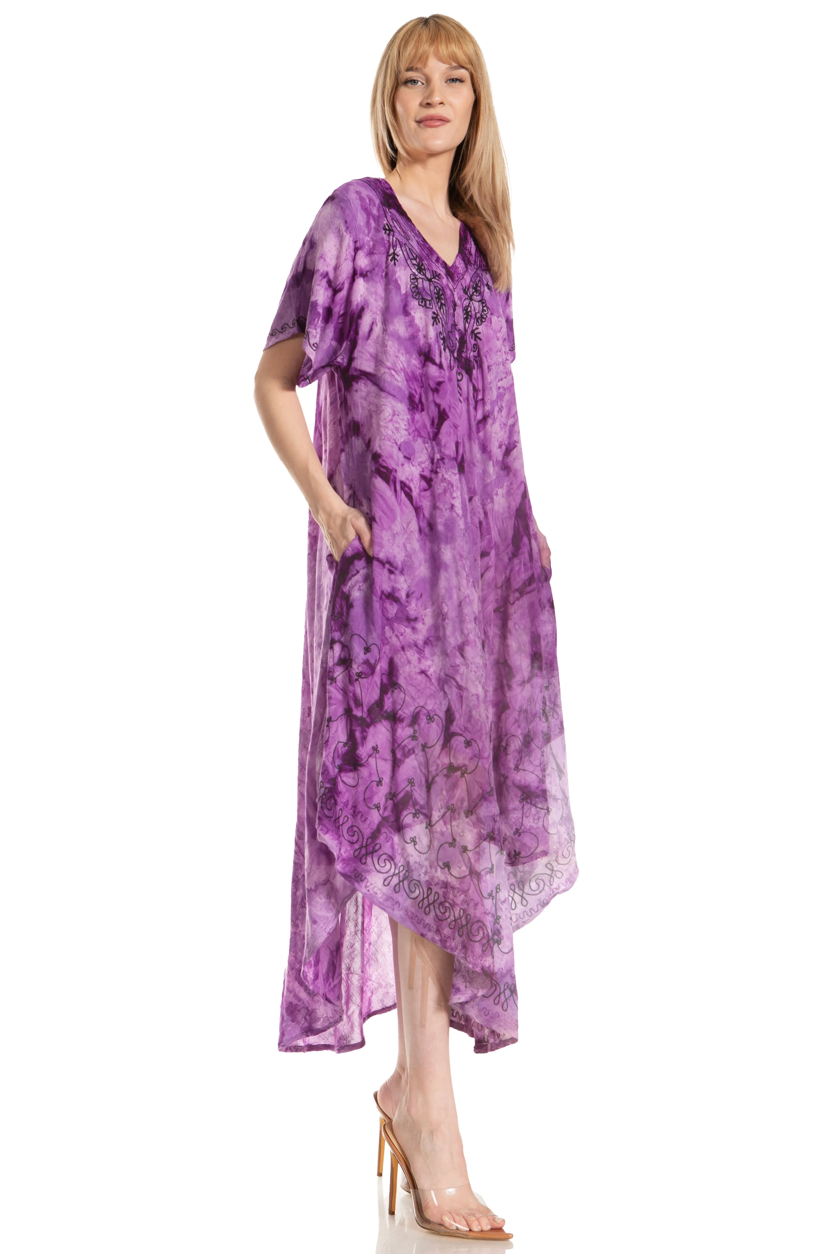 Sakkas Viveka Embroidered Caftan Dress