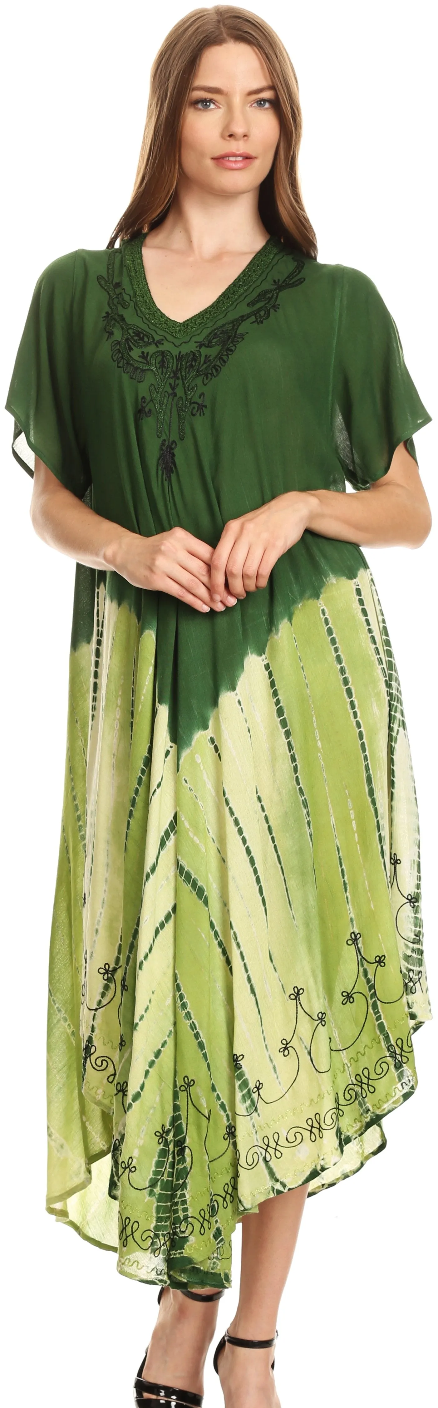 Sakkas Viveka Embroidered Caftan Dress