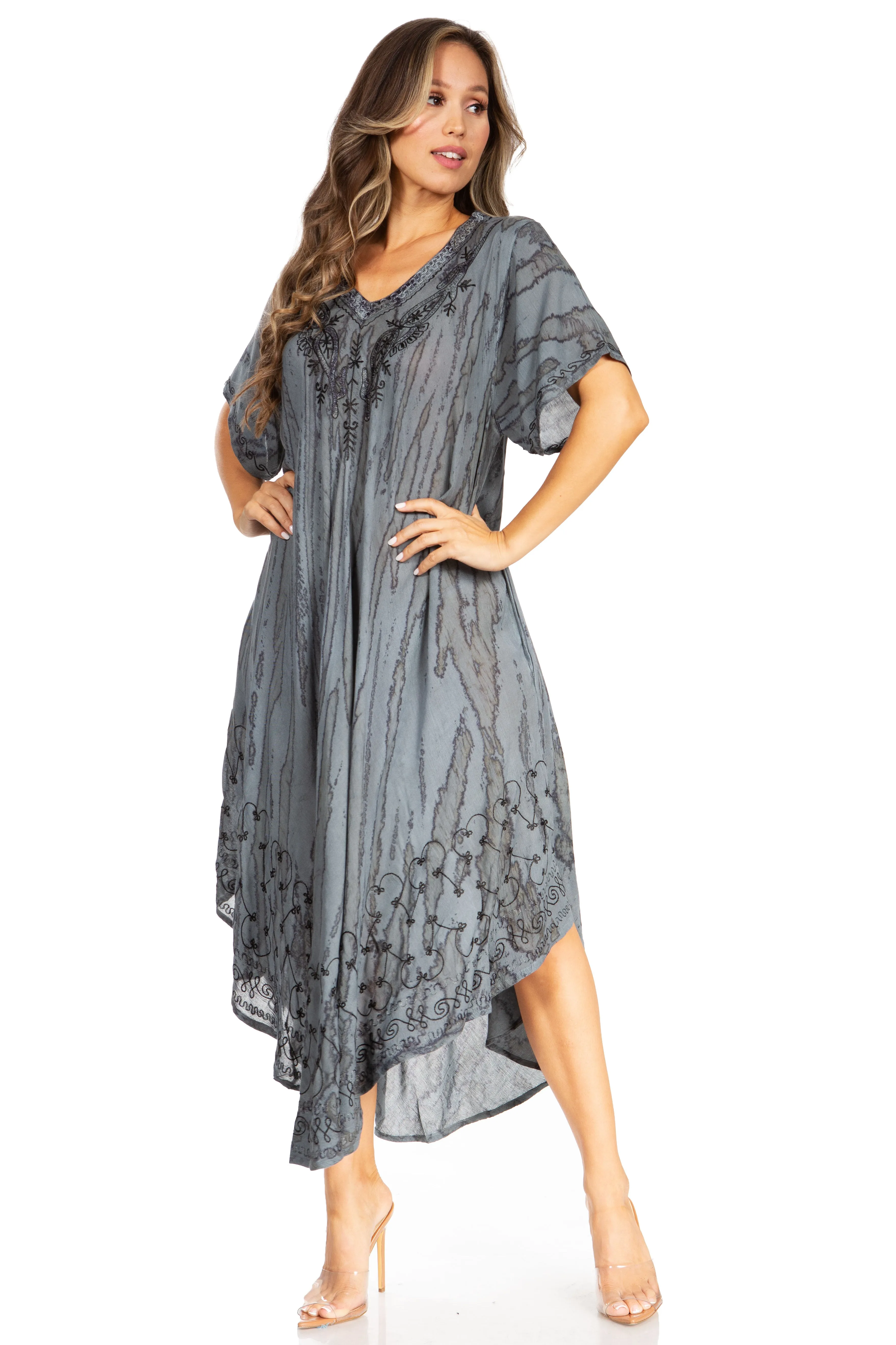 Sakkas Viveka Embroidered Caftan Dress