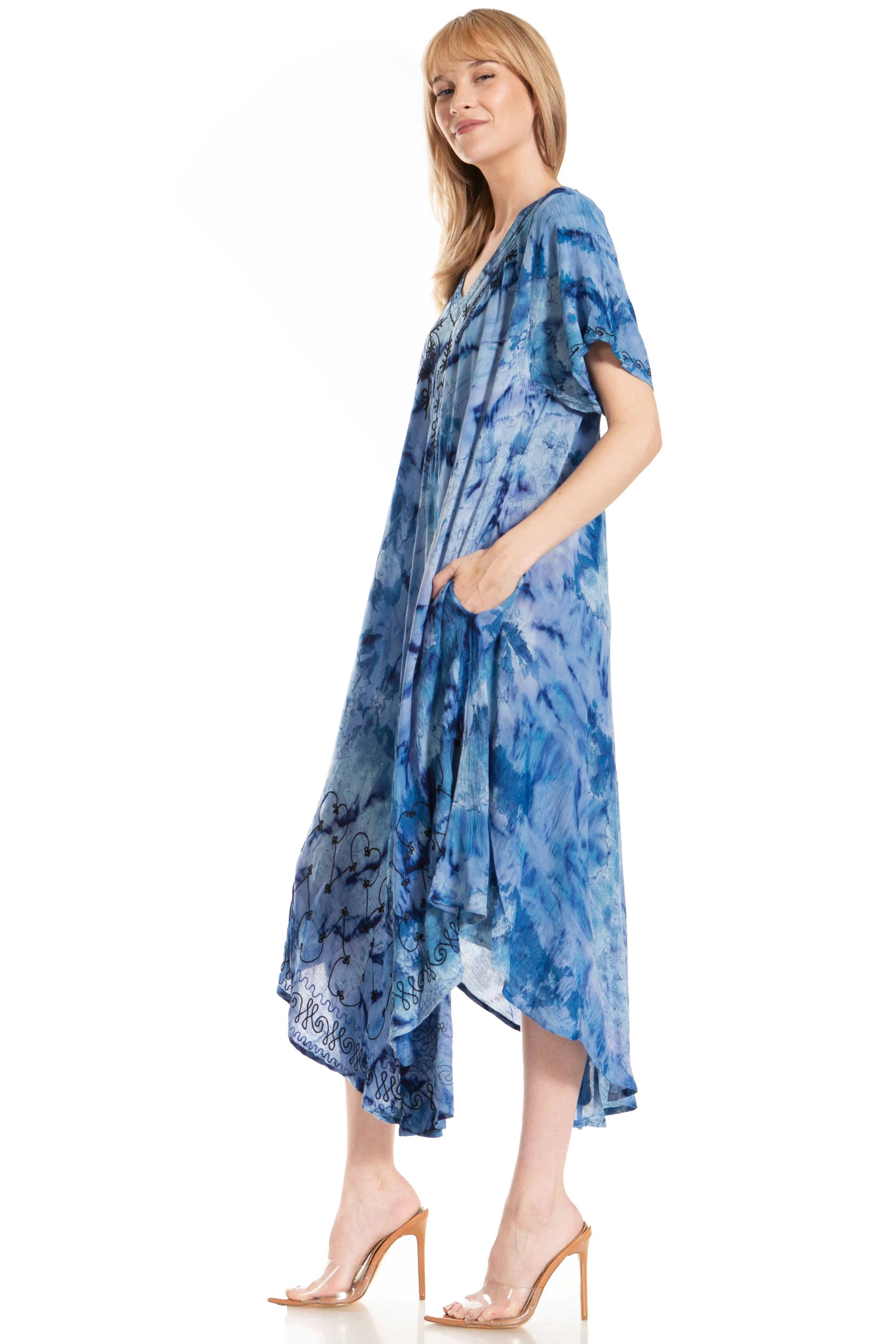 Sakkas Viveka Embroidered Caftan Dress