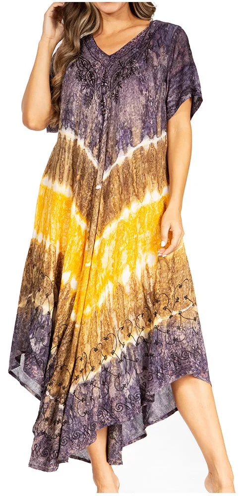 Sakkas Viveka Embroidered Caftan Dress