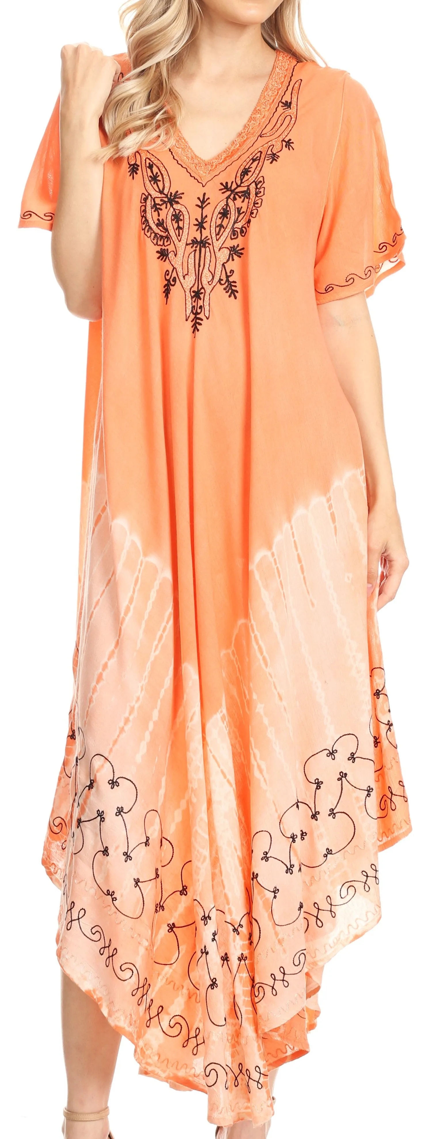 Sakkas Viveka Embroidered Caftan Dress