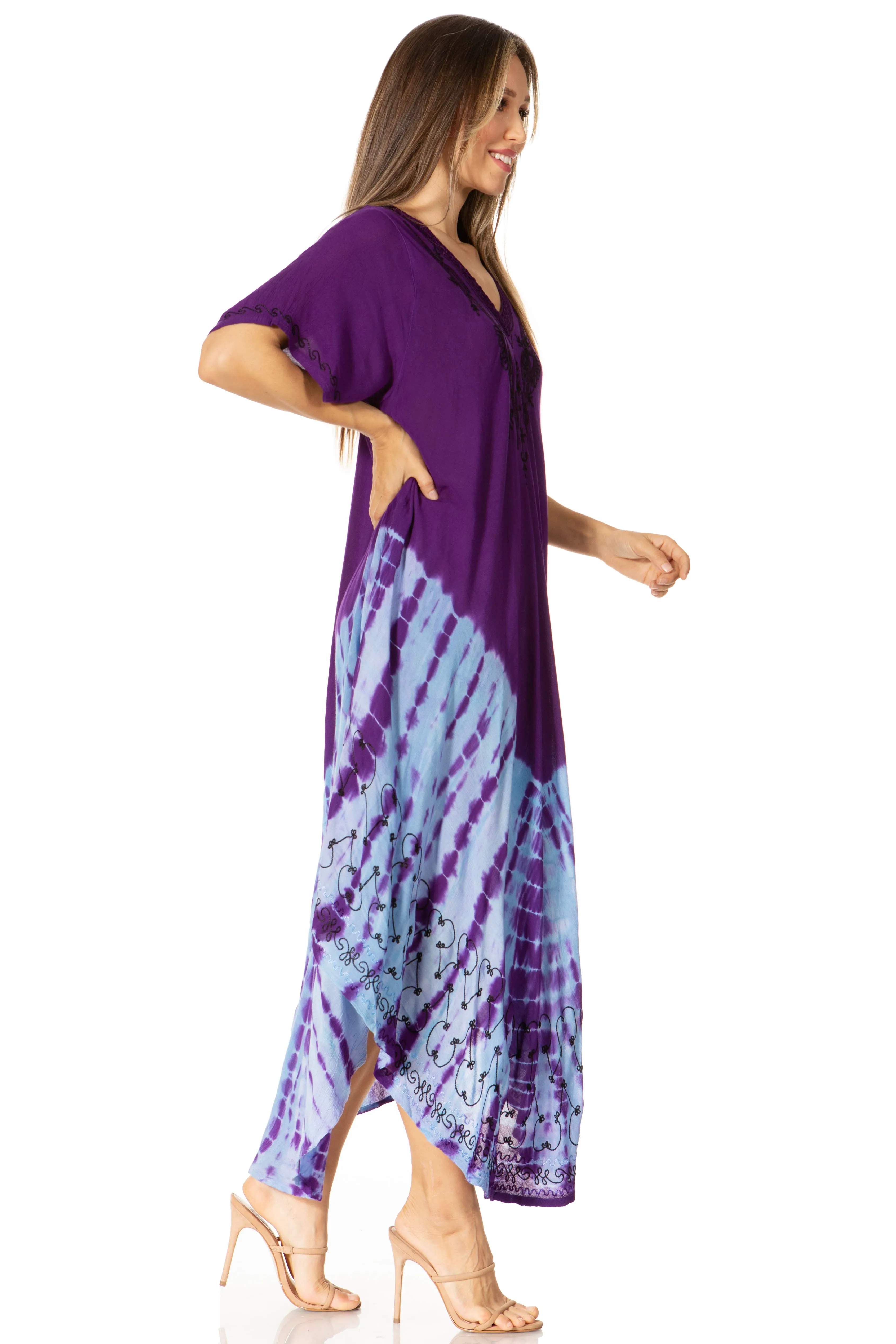 Sakkas Viveka Embroidered Caftan Dress