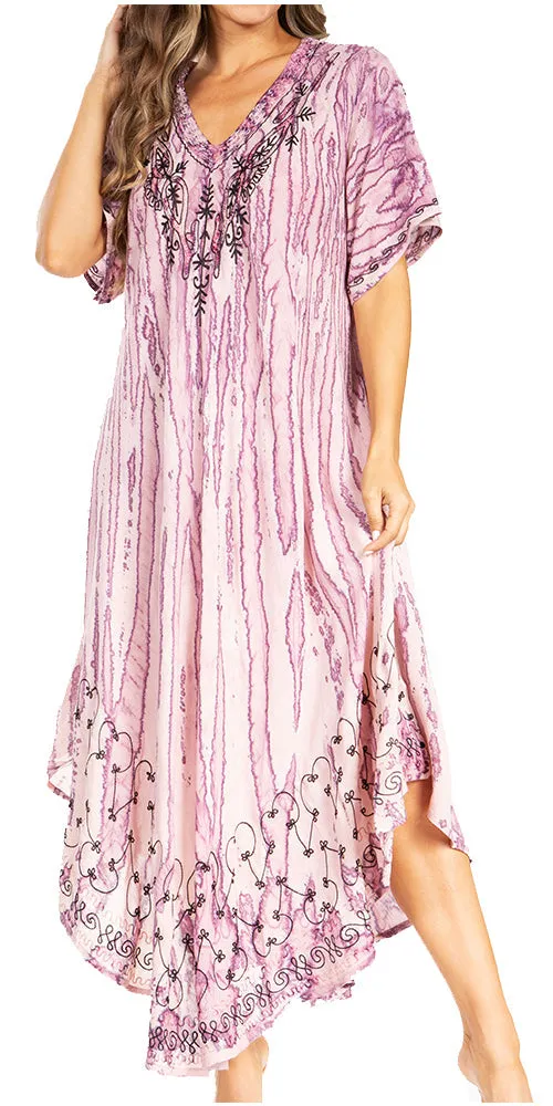 Sakkas Viveka Embroidered Caftan Dress