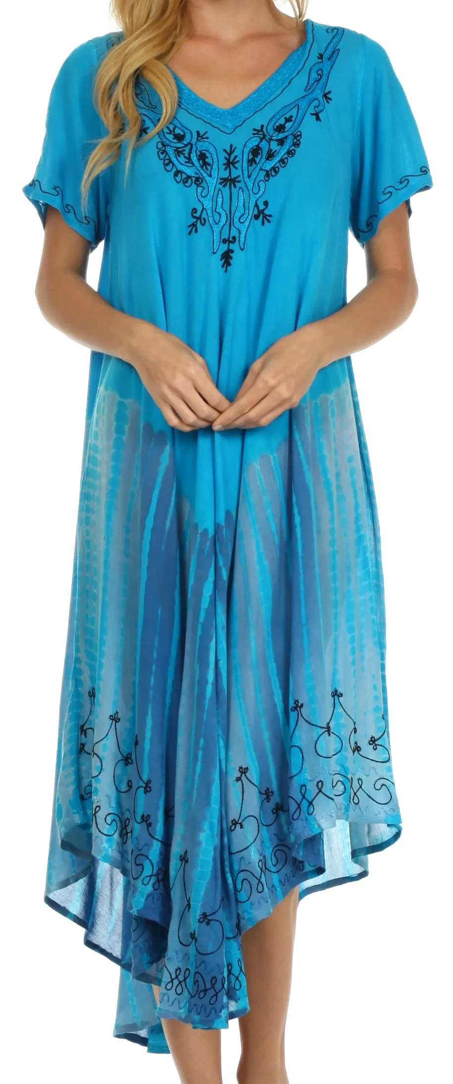 Sakkas Viveka Embroidered Caftan Dress